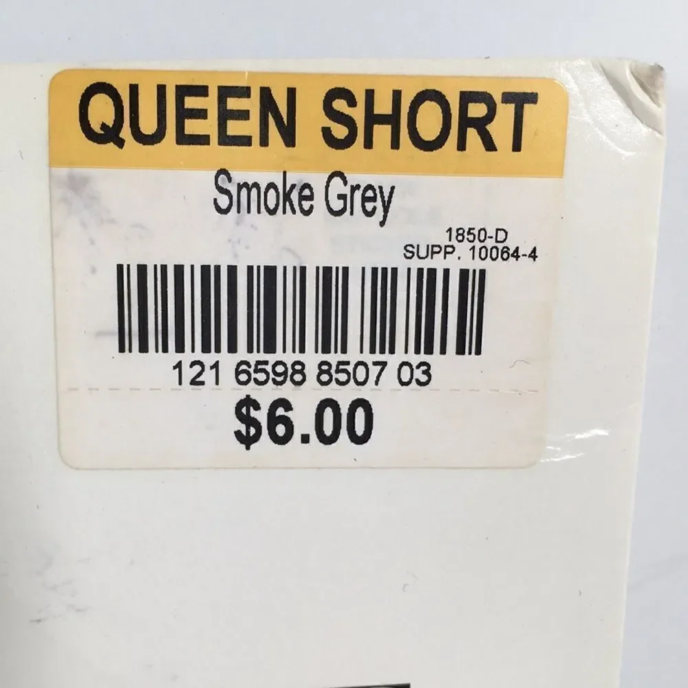 Sheerest Caress Support Queen Short Smoke grey reinforced toe, control top panty